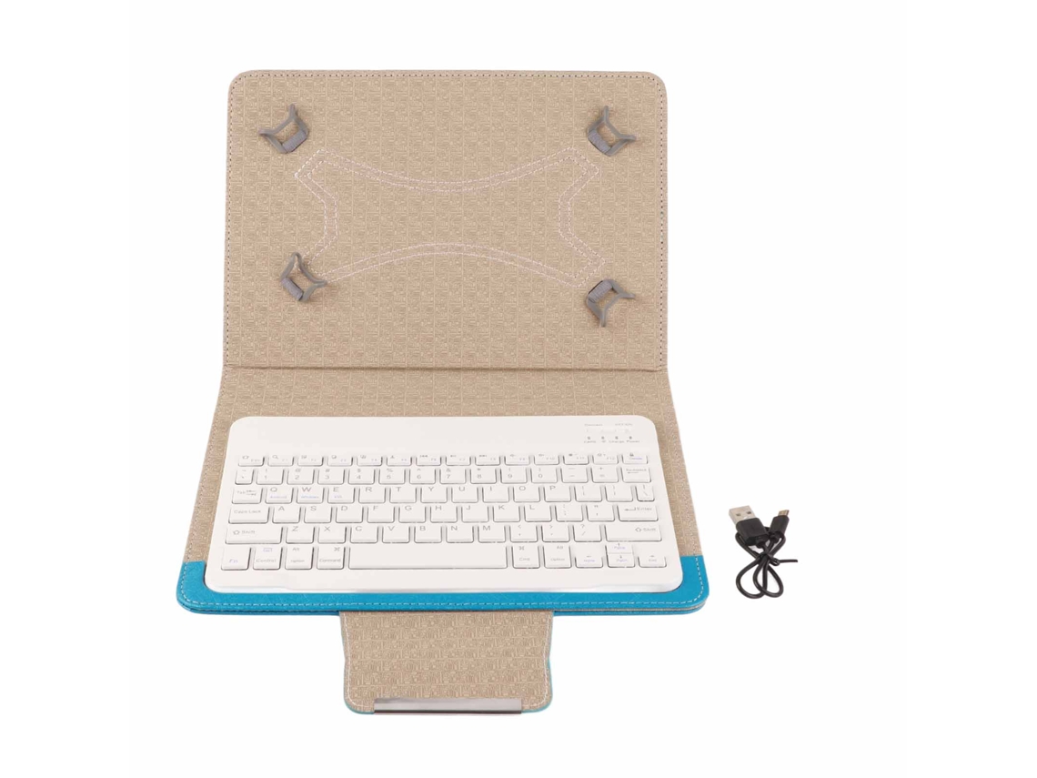 2026zentro-capinha Com Teclado Bluetooth Branco Para Tablet 9.7‑10.1in Universal Azul