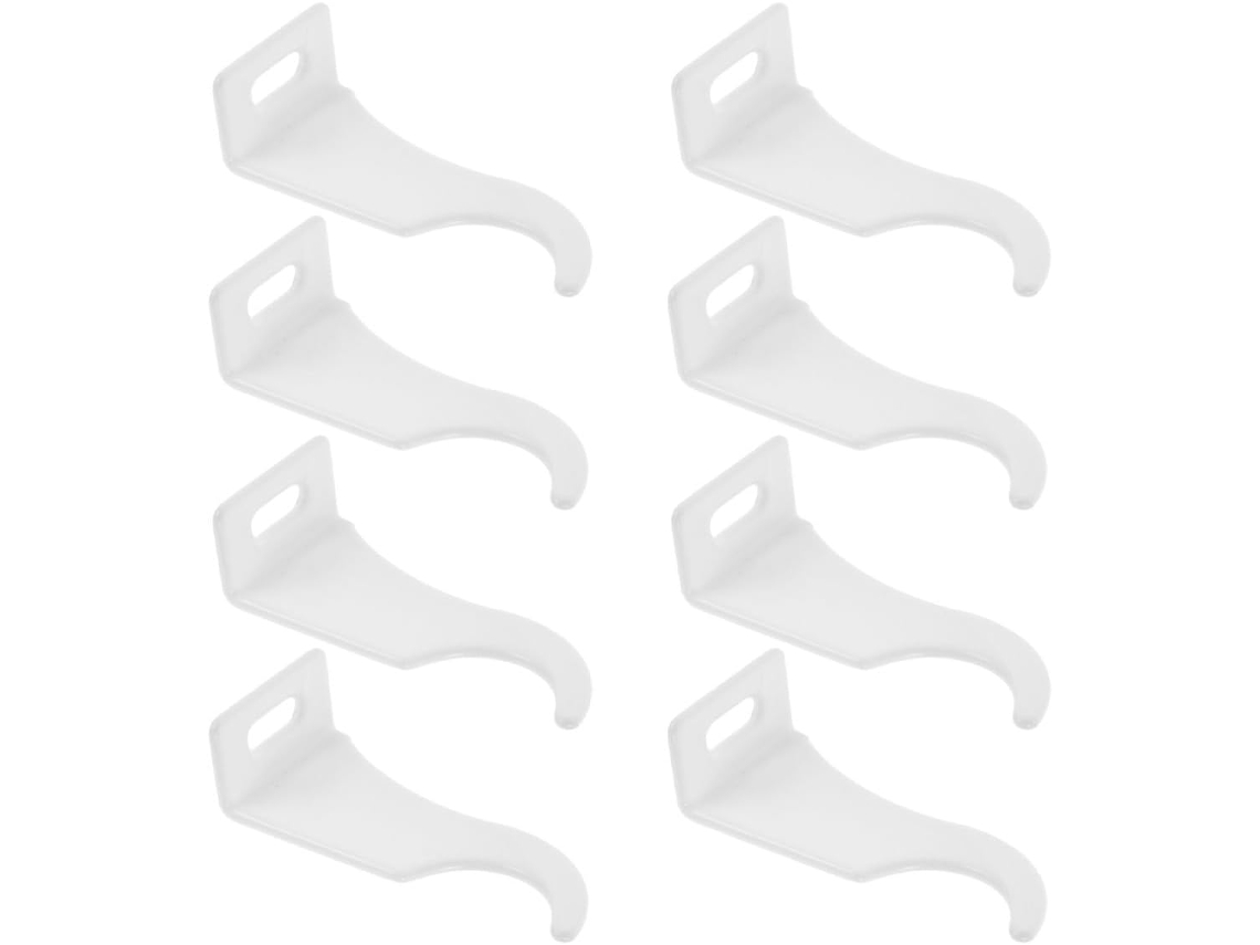 Conjunto De 8 Ganchos Plástico Multifuncional Branco Para Banheiro.