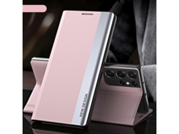 Capa De Couro Com Adsorção Lateral Eletroplaqueada Para Samsung Galaxy S23 Ultra 5g