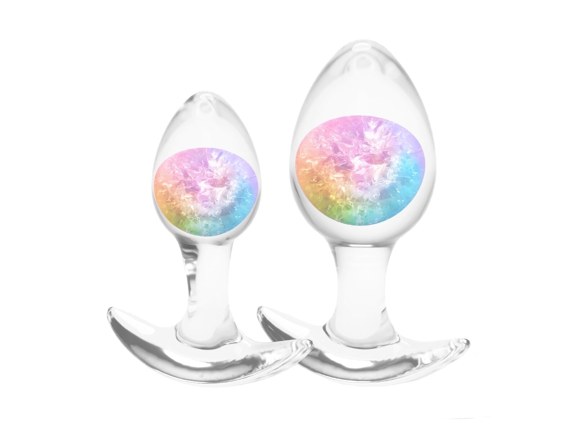Plug Anal Ns Novelties Glams Multicolor 2 Peças (8 Cm) VETONEK (7 Cm)