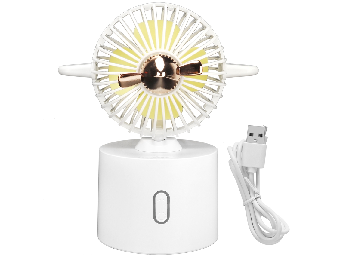Ventilador mini portátil de oscilação USB recarregável de mão pequeno para casa escritório branco S/MARCA