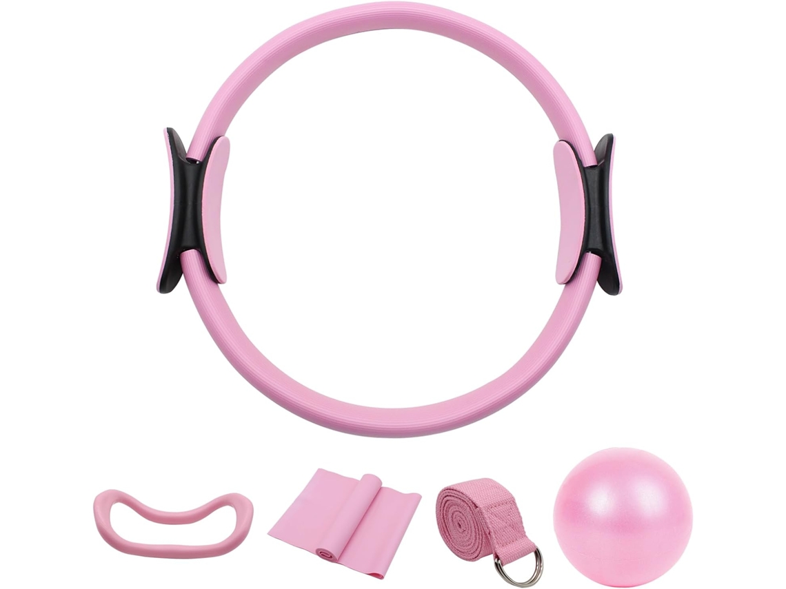 Kit de Pilates com Bola de Yoga e Elástico 1 - Conjunto Completo para Treino em Casa Inclui Equipamentos Anellows para Mulheres - Aquaforge