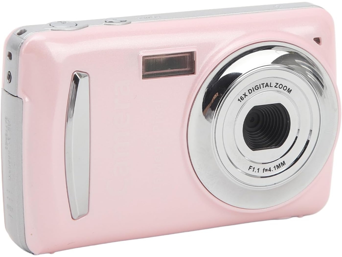 Câmera Digital 1080p Fhd 16mp para Fotografia, Vídeo e Vlog com Zoom Digital de 16x, Tela de 2,4 Polegadas JIAPEI (rosa)