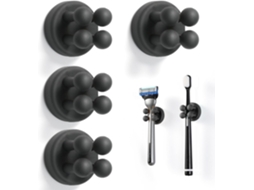 Suporte Escova Dentes Parede Gancho Silicone 4 Unidades Banheiro
