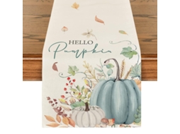 Caminho de Mesa com Flores e Folhas de Abóbora Decoração de Outono para a Cozinha NEVEANCE
