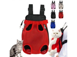 Mochila de Transporte para Animais de Estimação AQUAFORGE respirável frontal tamanho M vermelha