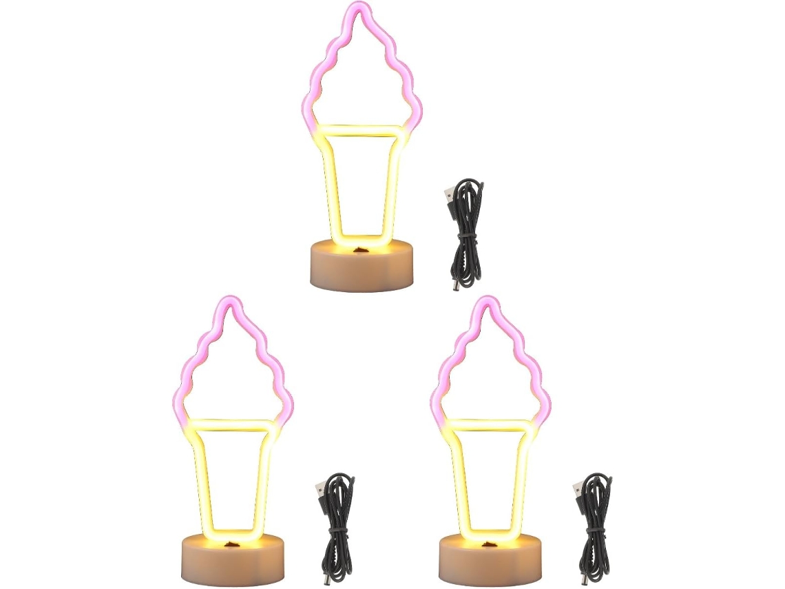 Conjunto De 3 Luminárias De Mesa Led Usb Para Quarto.