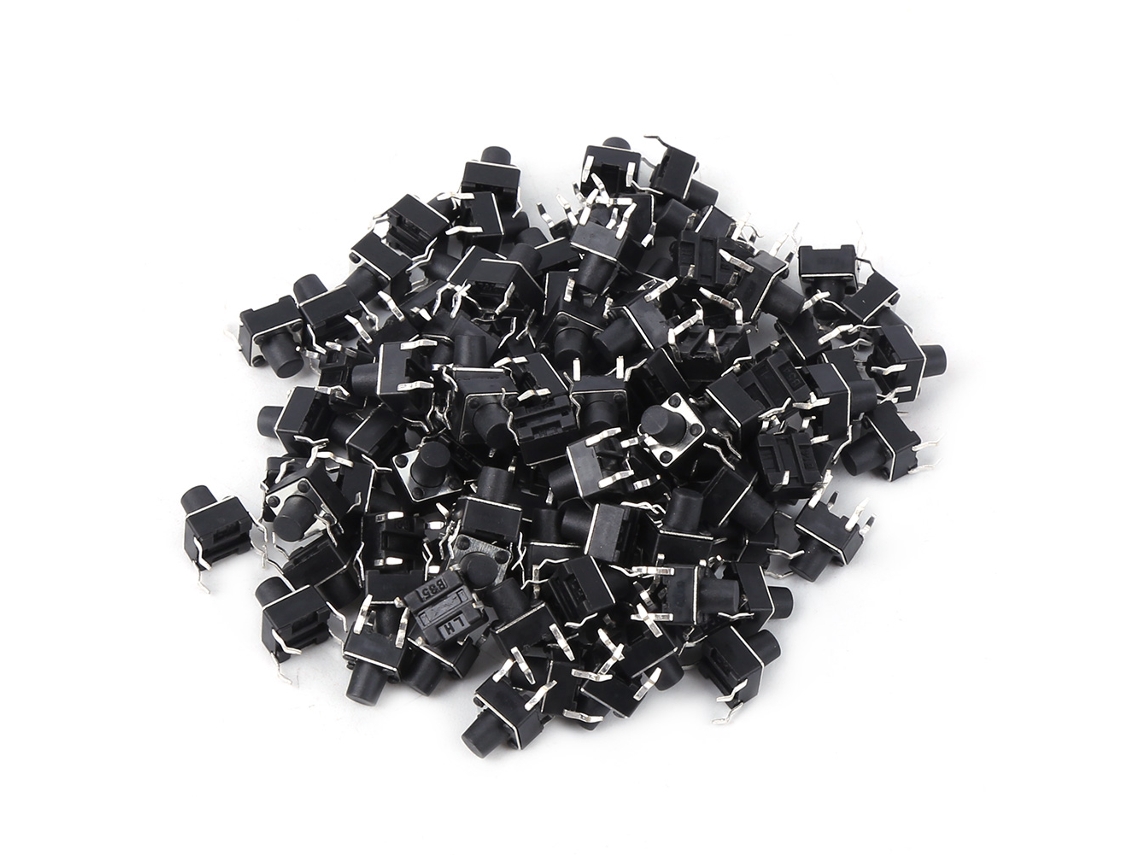 100pcs Interruptor De Botão Táctil Momentâneo Mini Micro 6x6x7mm Chave Táctil