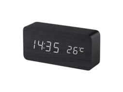HYMNORA Relógio Digital De Madeira Com 3 Alarmes E 3 Níveis De Brilho, Display Led Eletrônico
