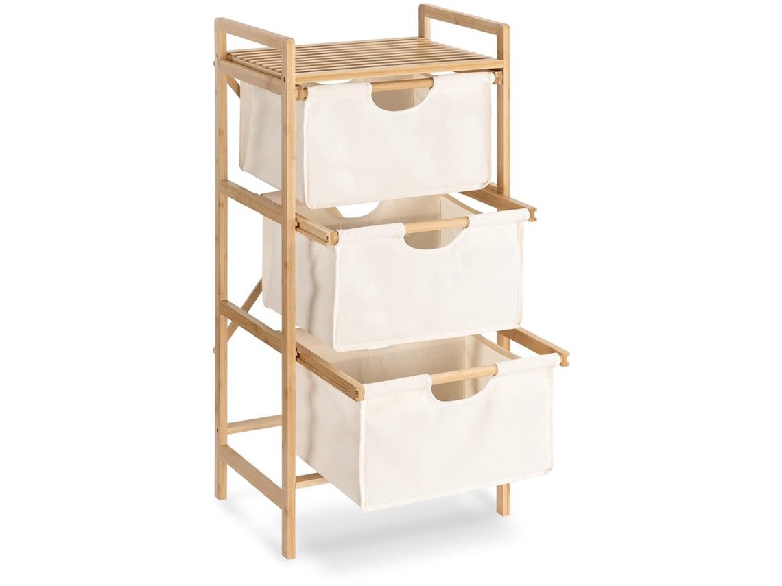 Armário Com 3 Portas - Multifuncional - 1 Unidade - Bambu - 96 X 44 X 33 Cm