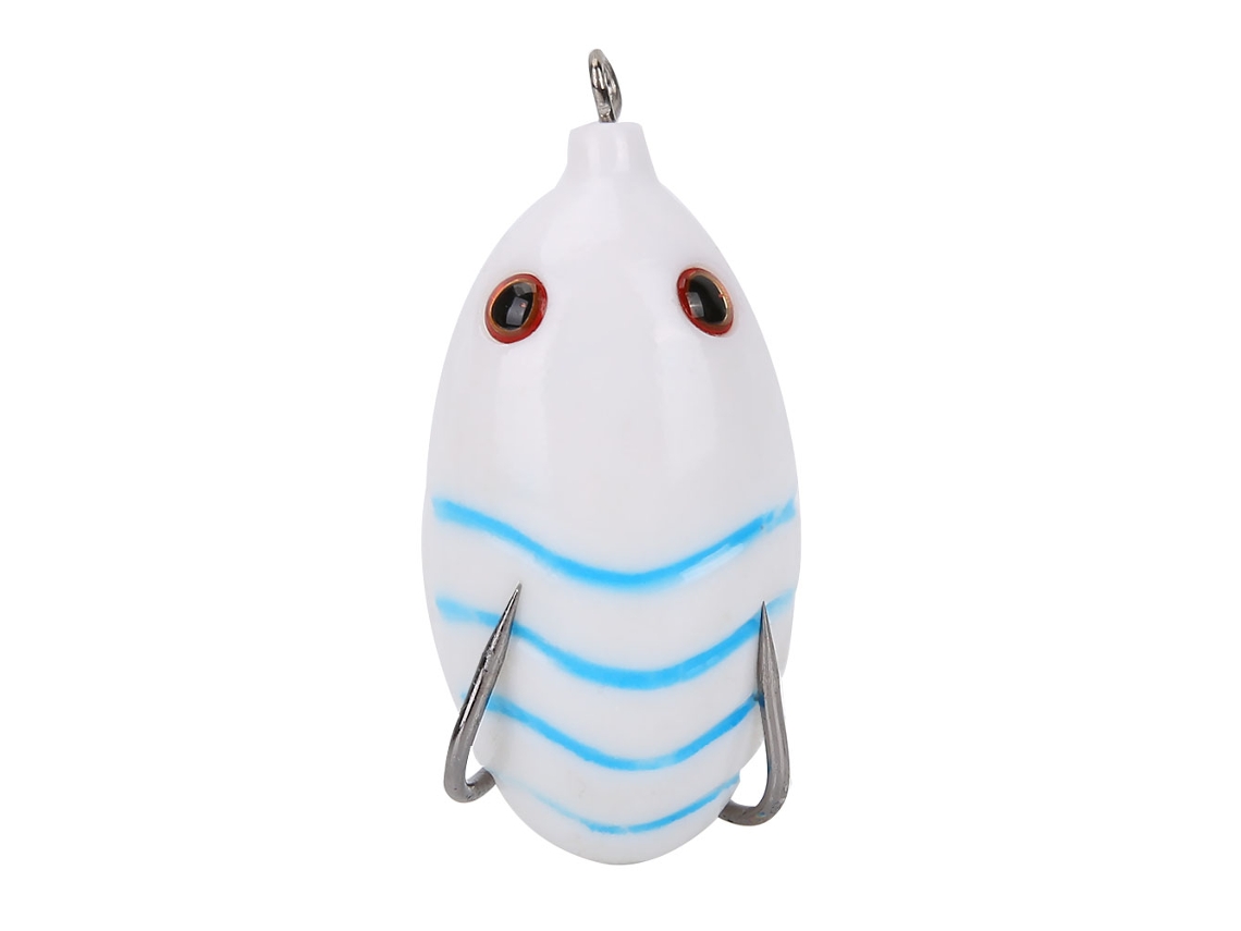 Lure (simulated Double Hook, Snakehead Fishing Lure) Sleeve Egg Frog Simulated Double Hook Frog Lure Snakehead Bait Artificial Bait Soft Bait (white)