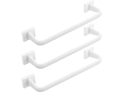 Suporte De Toalha Plástico Para Banheiro, Conjunto De 3 Peças, Com Suporte Individual Para Toalha, Sem Necessidade De