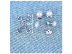 Fivela Ajustável De Cinto De Metal Premium Com Pérolas/pedras Strass Para Calças, Camisas E Acessórios Pérola Branca