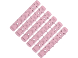 Conjunto de 6 anéis de metal rosa tamanho A7 para lima, mecanismo de corrente com 6 furos, ideal para