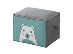 Bolsa de Armazenamento para Colcha Edredom Urso Cartoon Tecido Não Tecido com Duas Fechaduras Zipper
