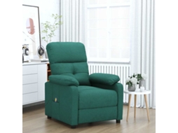Vidaxl Poltrona De Massagens Tecido Verde-escuro
