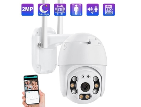 Câmera de vigilância externa wi-fi 1080p, câmera de segurança wi-fi, áudio bidirecional, detector de movimento, mensagem push, ip66 XPREEN