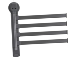Suporte De Toalhas Ajustável Com 4 Ventosas, Suporte Giratório De Metal Cinza Para Parede, Ideal Para Organização Do