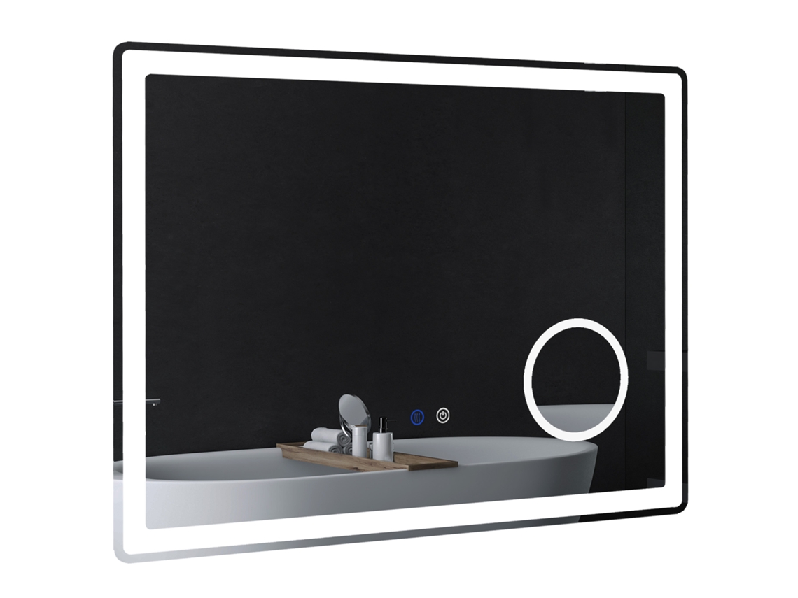 Espelho de banheiro com LED, ampliação 3x, sensível ao toque, memória, 80x60cm | S/MARCA