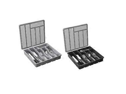 Caixa de talheres com tampa, bandeja de talheres com tampa para gaveta e bancada de cozinha, porta-talheres de plástico Slowmoose