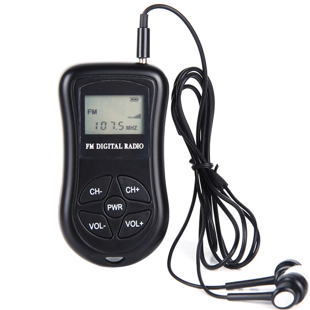 Mini Rádio FM Digital com Alça para Fone de Ouvido 50-60h de Bateria MDUG