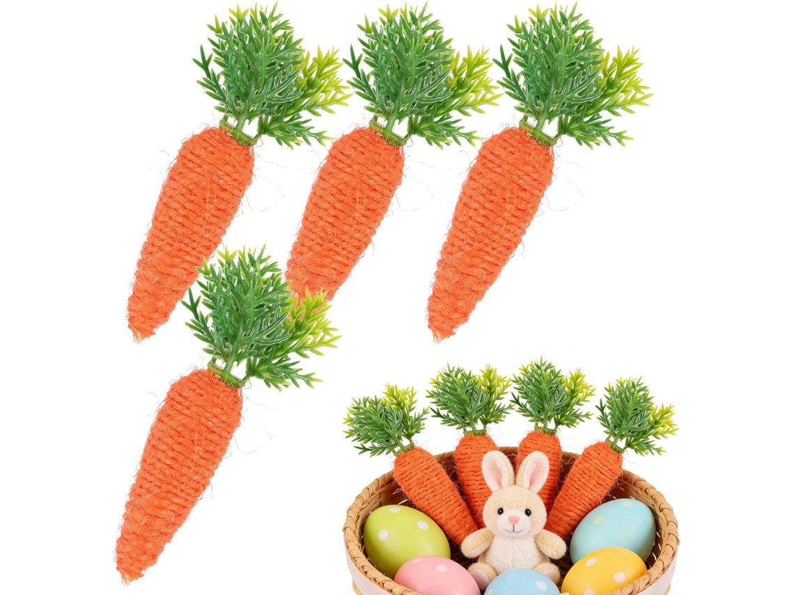 Cenouras Decorativas, Artesanato, Imitação De Legumes, 4 Peças |