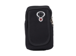 Braçadeira De Corrida Impermeável Preta Para Esportes, Fitness, Atividades Ao Ar Livre E Maratonas, Com Bolsa Para Celular.