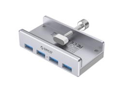 Hub USB 3.0 4 Portas com Fixação Mesa IKIKSO (prateado)