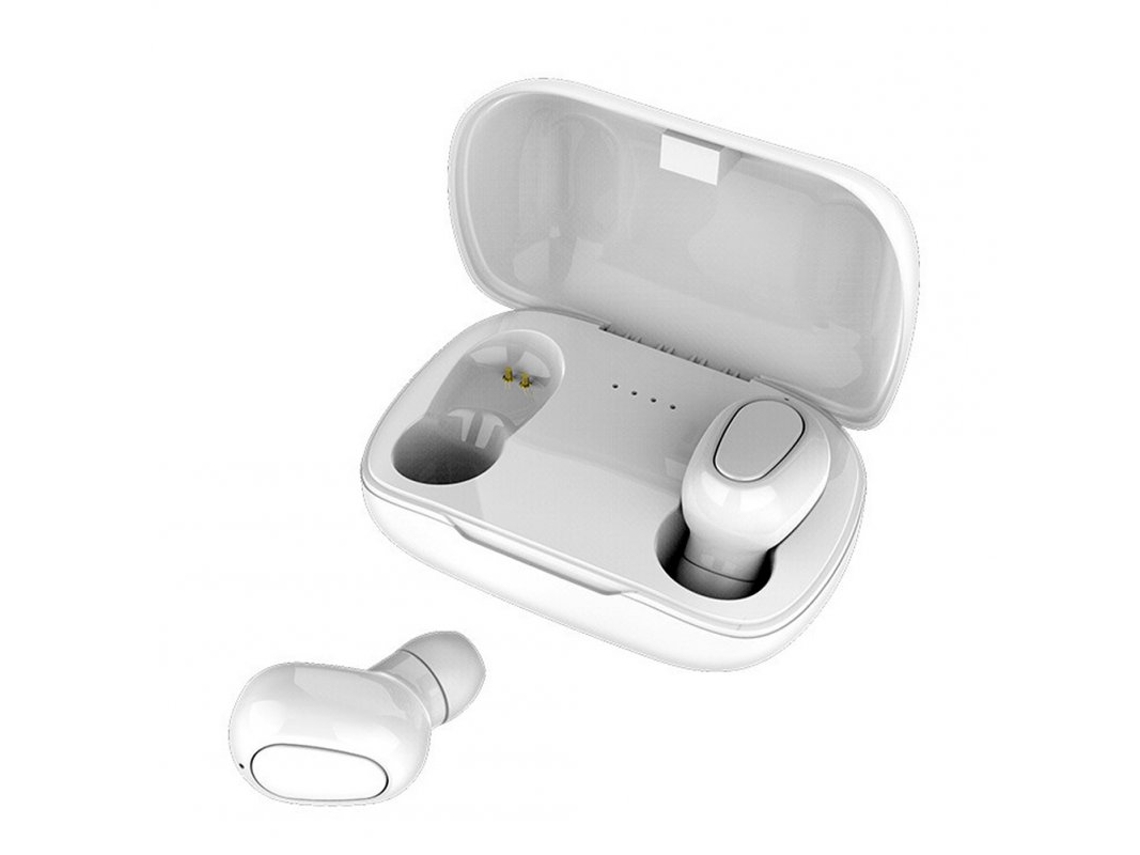 Auriculares Bluetooth True Wireless Compatível com éreo Surround Sound com Caixa de Carregamento de 350Mah Design À Prova de Suor Branco