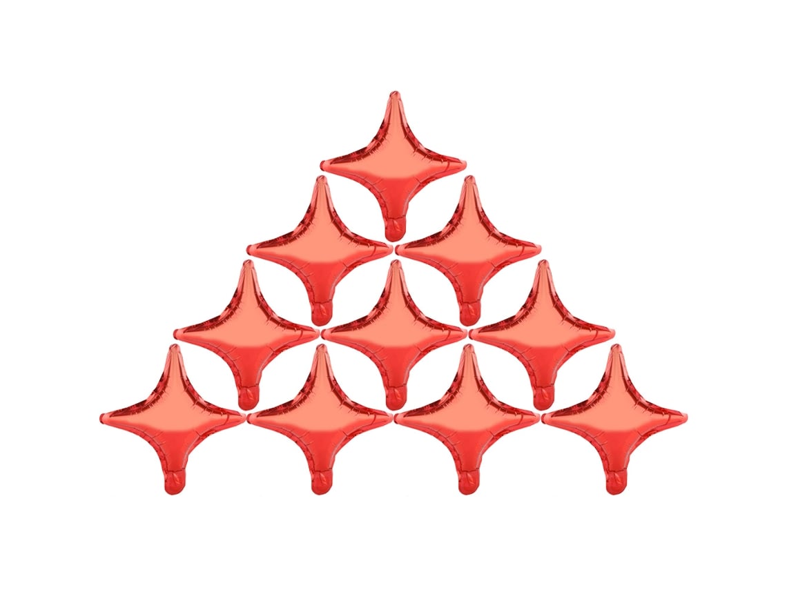 Balões De Folha De Estrela De Quatro Pontas (10 Unidades, 10 Polegadas) Eoocoo
