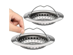 2 Filtros de Ralo em Aço Inoxidável 304 para Pia de Cozinha, Tamanho Universal 110mm, Antientupimento e Fáceis de Limpar