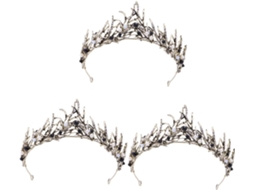 Conjunto De 3 Tiaras De Noiva Em Estilo Barroco Europeu, Elegantes Acessórios Para Casamentos, Estampadas.