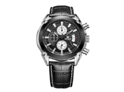 Reloj De Pulsera Para Hombre Megir De Aleación Analógico Cuadro Redondo Negro
