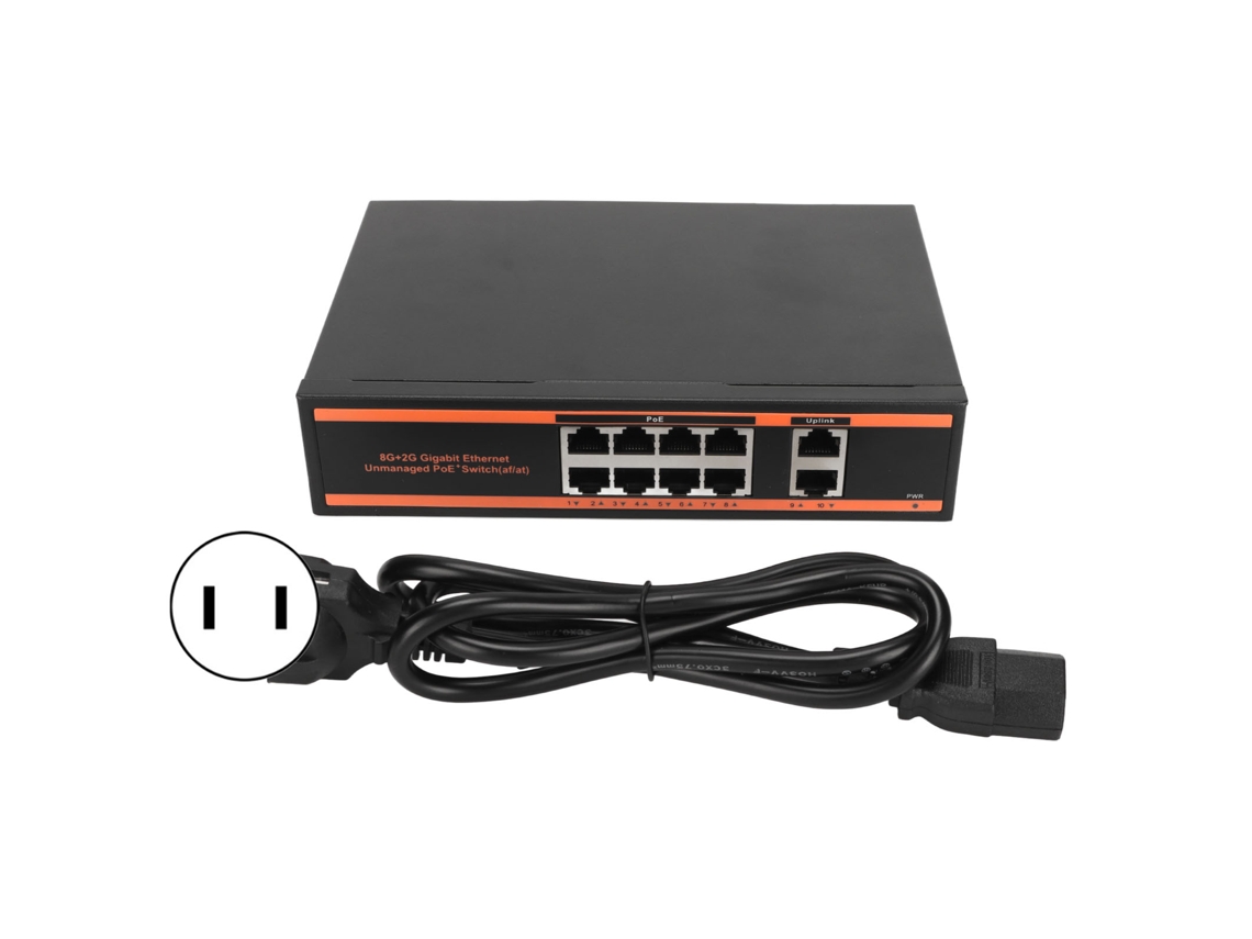 Switch Poe (8+2 Portas De Transmissão 1000m)