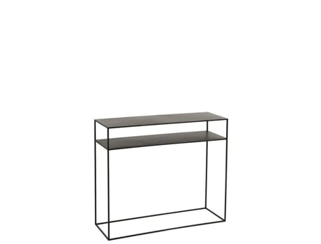 Consola Retangular 2 J Line Preto Branco Lacado 105x35x85 Cm