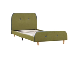 Cama De Solteiro | Cama De Adulto | Estrutura De Cama 90x200 Cm Tecido Verde Wsd831679