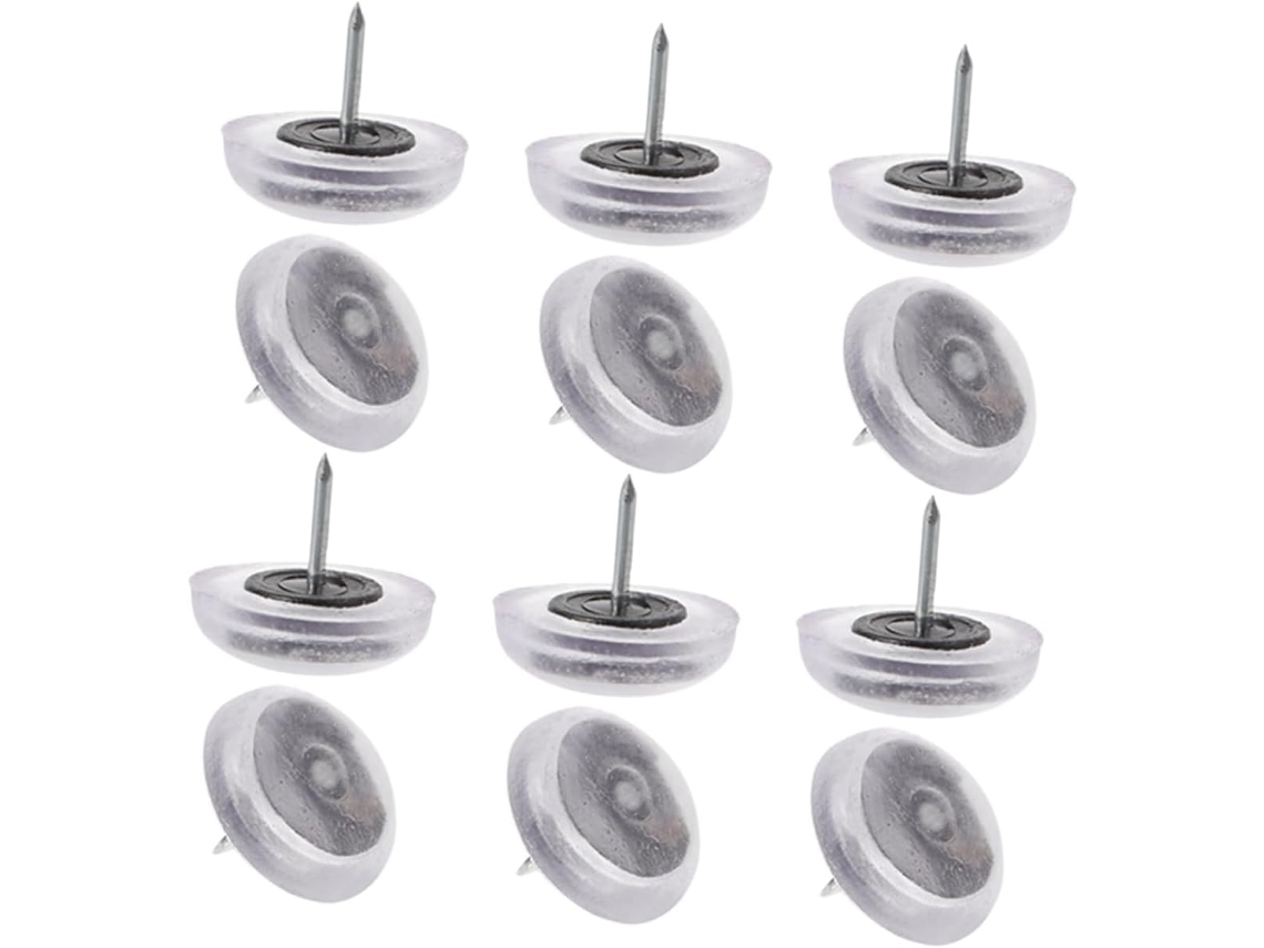 24 Peças De Pregos Planos Silicone Antiderrapantes Para Móveis, Tachas Para Estofamento, Protetores De Piso Para Pés