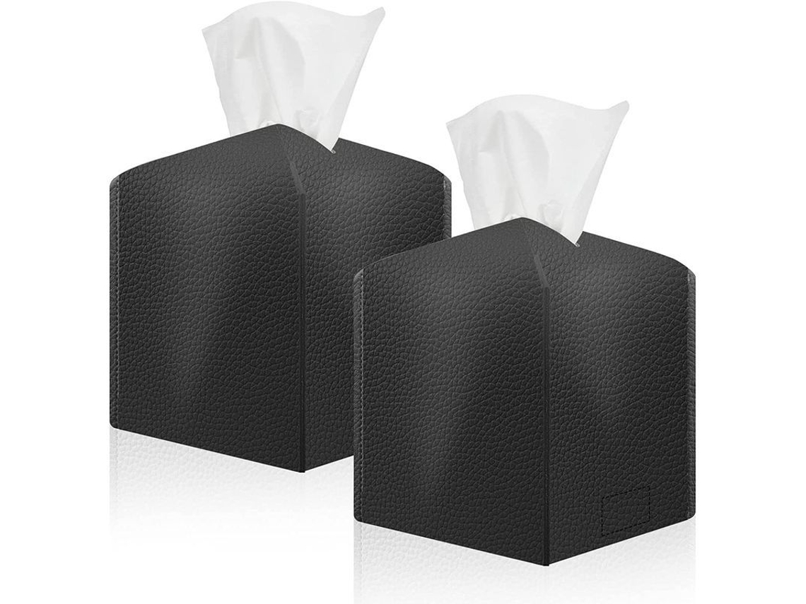 Capa para Caixa de Papel Higiênico, Porta papel de Couro Pu Moderno, 2pcs para Mesa, Cabeceira, Banheiro e Carro
