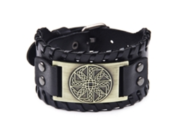 Pulseira De Couro Amuleto De Personalidade Acessório De Pulso