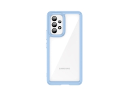 Capa De Celular Colorida Em Acrílico Resistente A Quedas Com Cobertura Totalazul Sólido, Samsung Galaxy A73