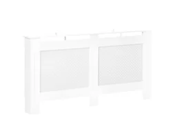 Cobertura para Radiador em MDF com Ripas e Prateleira Superior em Branco 151.5x19x82cm