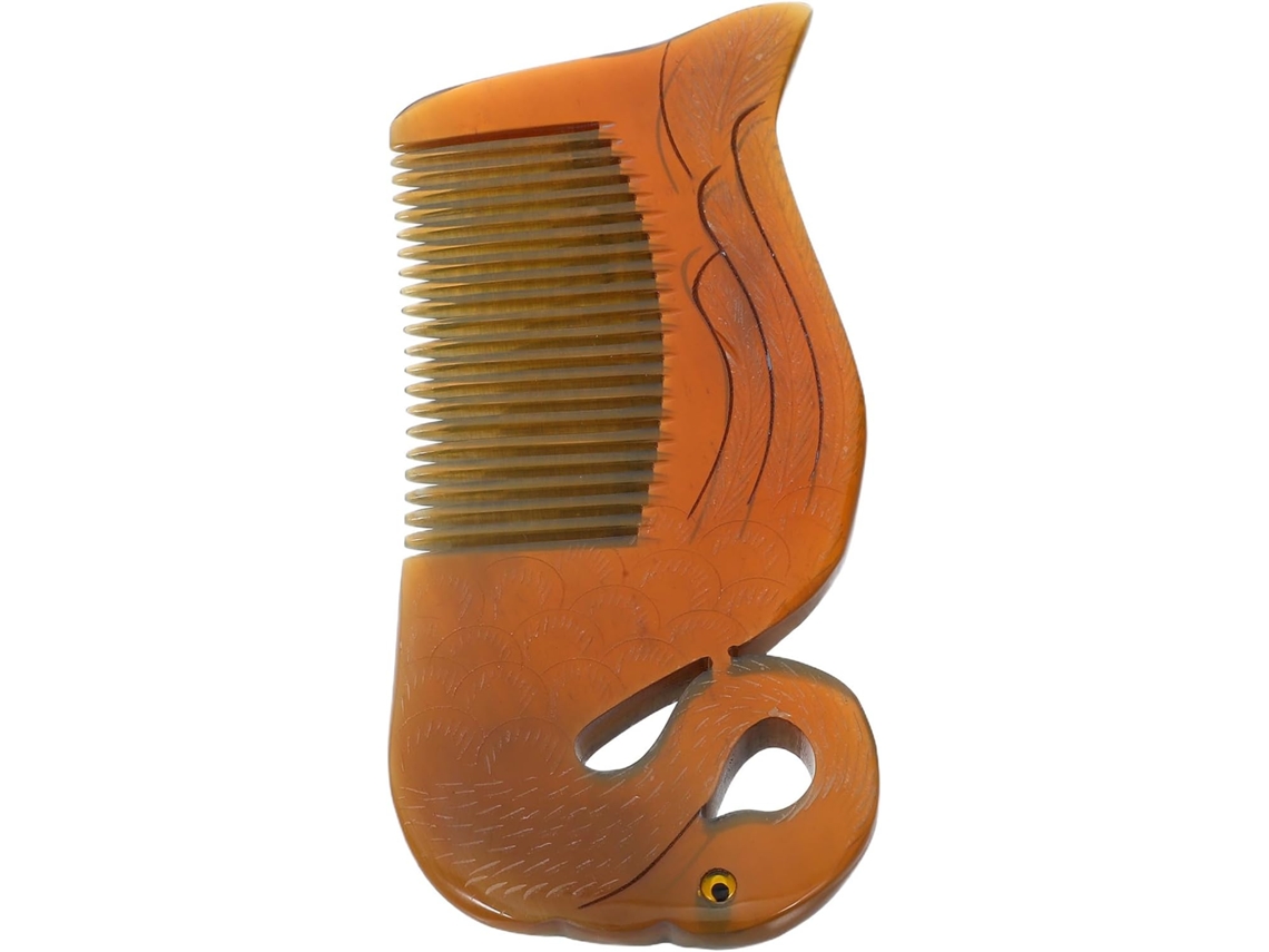 Caneta de cabelo criativa portátil antiestática, feita de chifre.