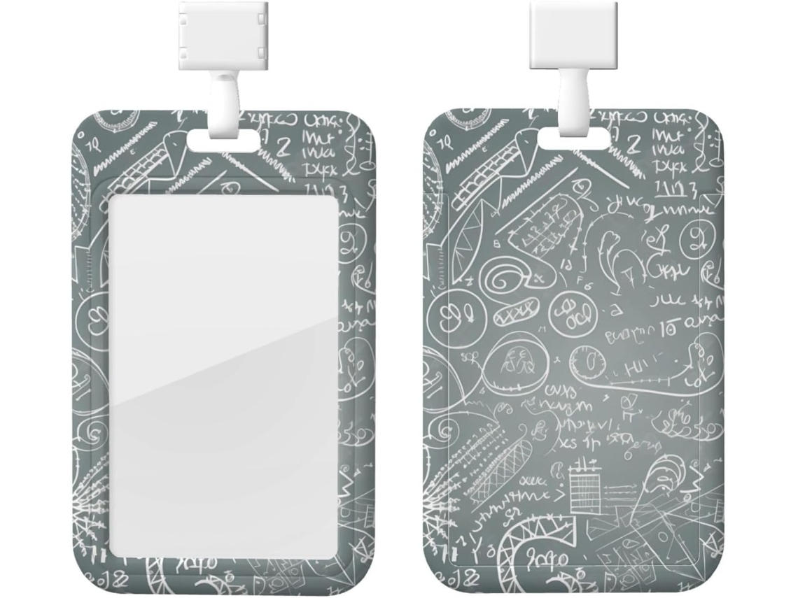 Porta Crachá Com Cordão, Suporte De Plástico Impermeável, Crachás De Identificação Matemática, Retrátil, Protetor