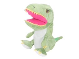 Ats 11,8 Polegadas Brinquedo de Mão de Dinossauro de Pelúcia com Boca Móvel Suave para Crianças e Adultos Verde