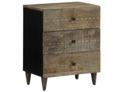 Bedside Cabinet, Bedside Cabinets Vidaxl Cinzeto Madeira De Mangueira
