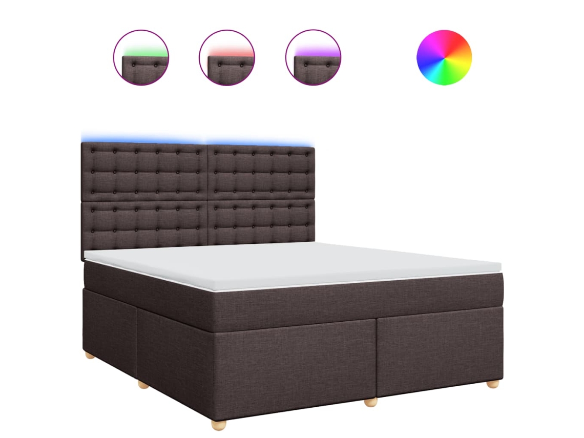Box Spring Bed, Box Spring Beds Vidaxl Marrom Tecido (180 X 200 Cm)