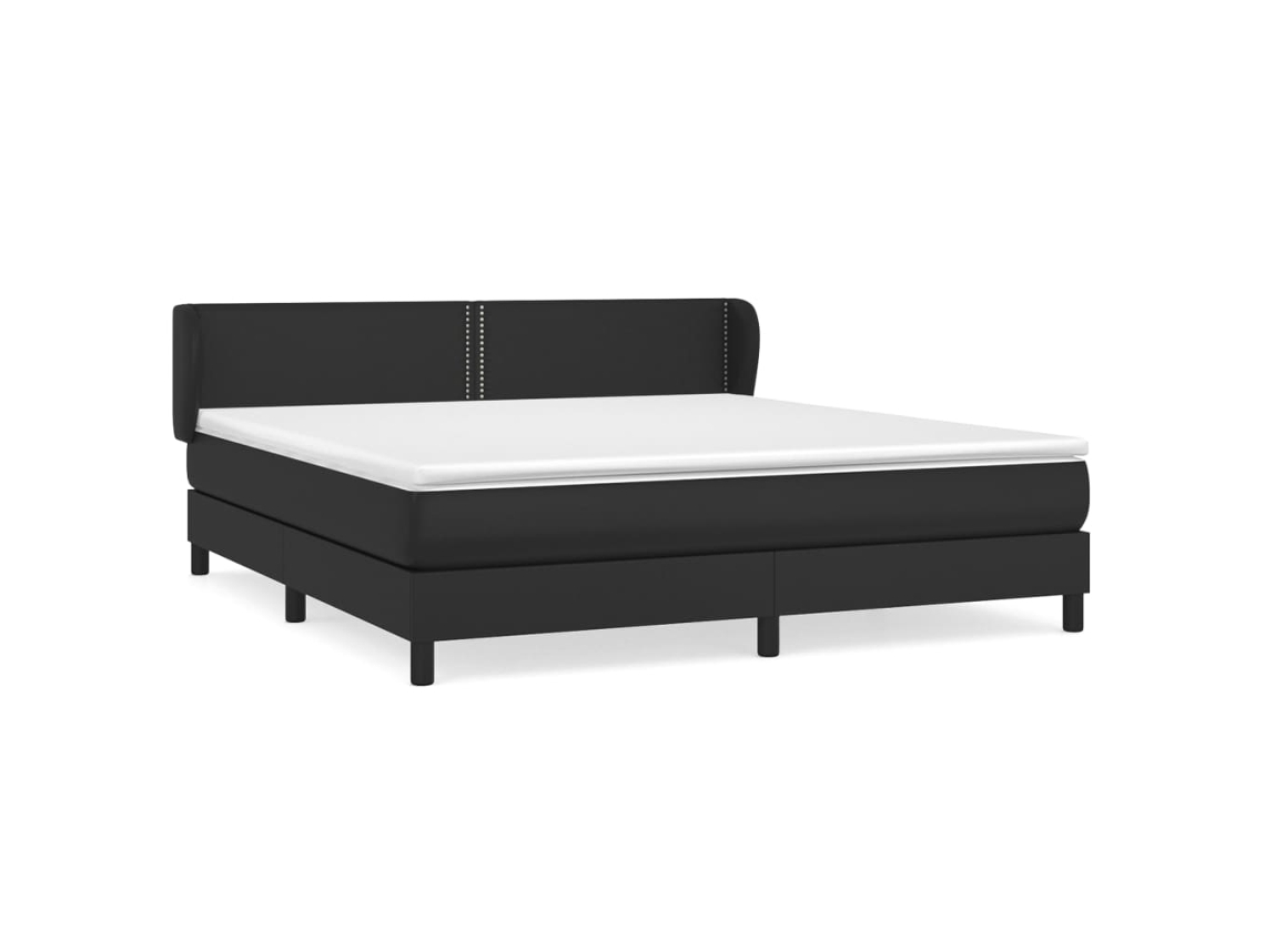 Box Spring Bed, Box Spring Beds Vidaxl Preto Couro Artificial (180 X 200 Cm)