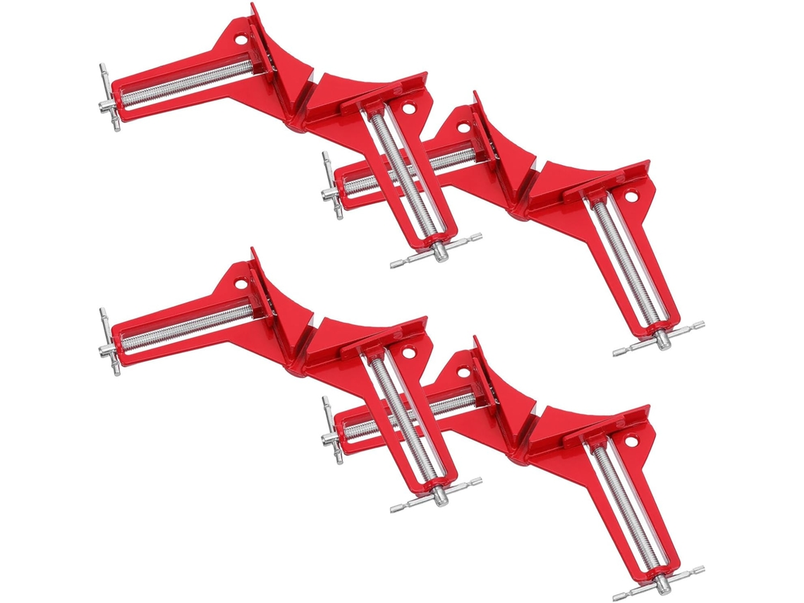 Conjunto de 4 grampos de ângulo reto em alumínio, suporte para vidro