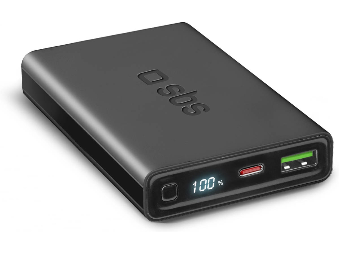 Powerbank SBS TEBB10000LCDEPD20KW (10000 mAh Preto) Worten.pt