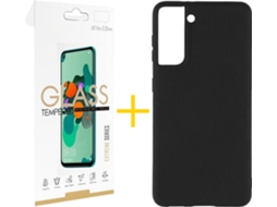 Capa e Película de Vidro Samsung S21 Plus SKYHE Silicone Líquido Preto